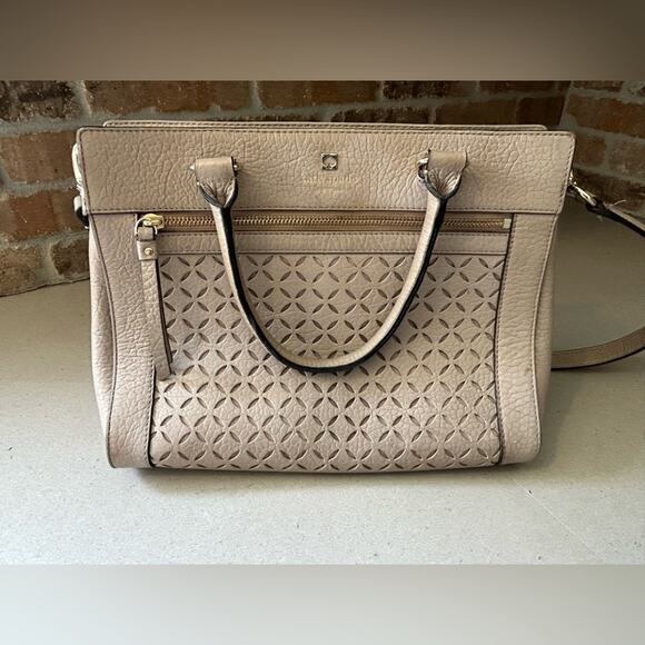 Kate Spade Perri Lane Romy Shoulder Handle Bag Leather Beige - Picture 5 of 16